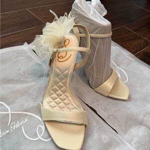 Leana Flower Strap Satin Dress Sandal